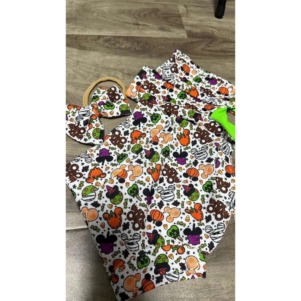 NEW Boutique Disney Mickey Minnie Mouse Ice Cream Bloomers Headband Socks 12-18